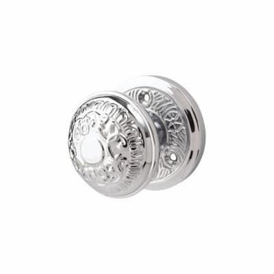 Marcus Polished Chrome Aydon Mortice Door Knob - 69mm Rose Diameter