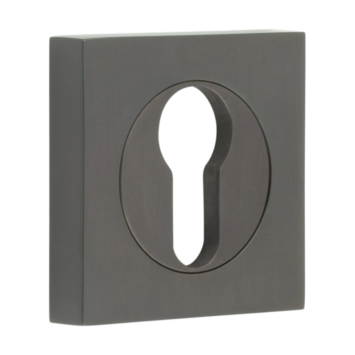 Square Escutcheon on Plain Rose - 52 x 52mm - Euro - Dark Bronze