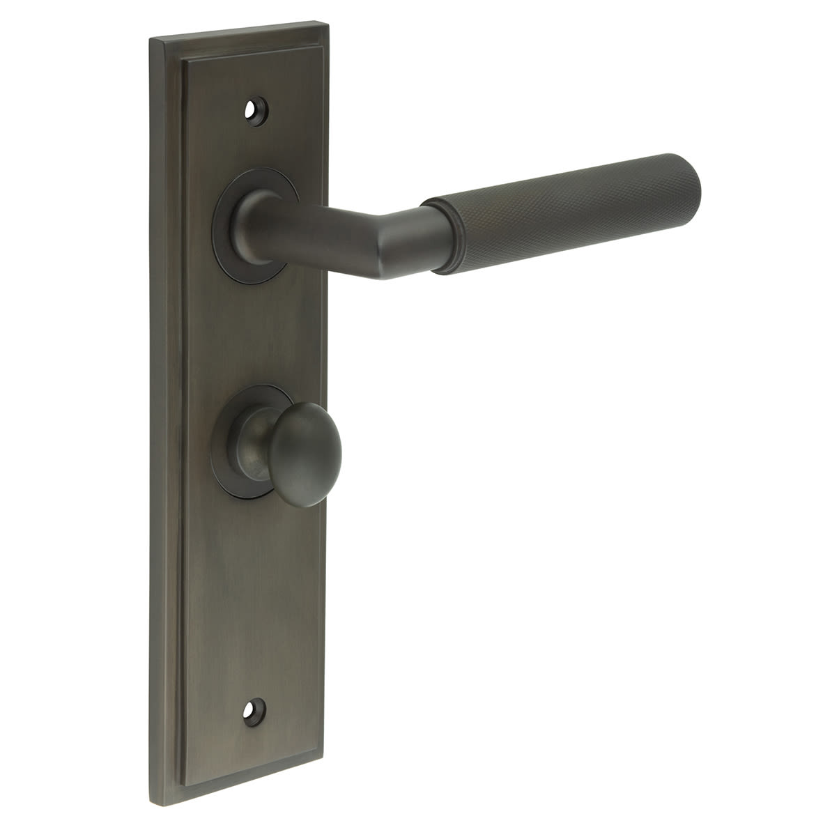 Dark Bronze Fire Rated Bathroom Door Handles - Piccadilly - Inner 1 - 200 x 55mm