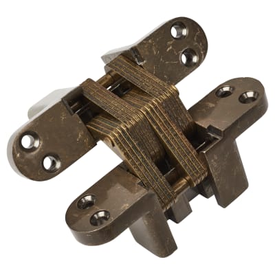 Concealed Hinge - 117 x 28mm - Antique Brass - Pair