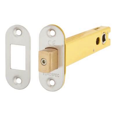 8mm Bolt Through Tubular Bathroom Deadbolt - 127mm Case - 108mm Backset - Radius - Satin Stainless