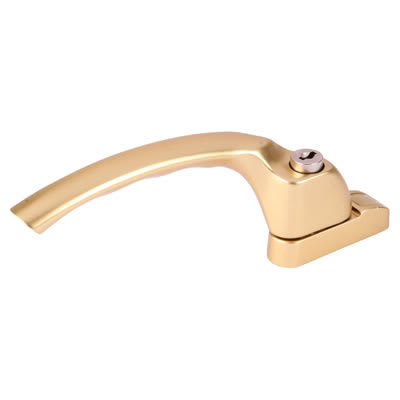 uPVC/Timber Espagnolette Locking Multipoint Window Handle - Left Hand - Anodised Gold