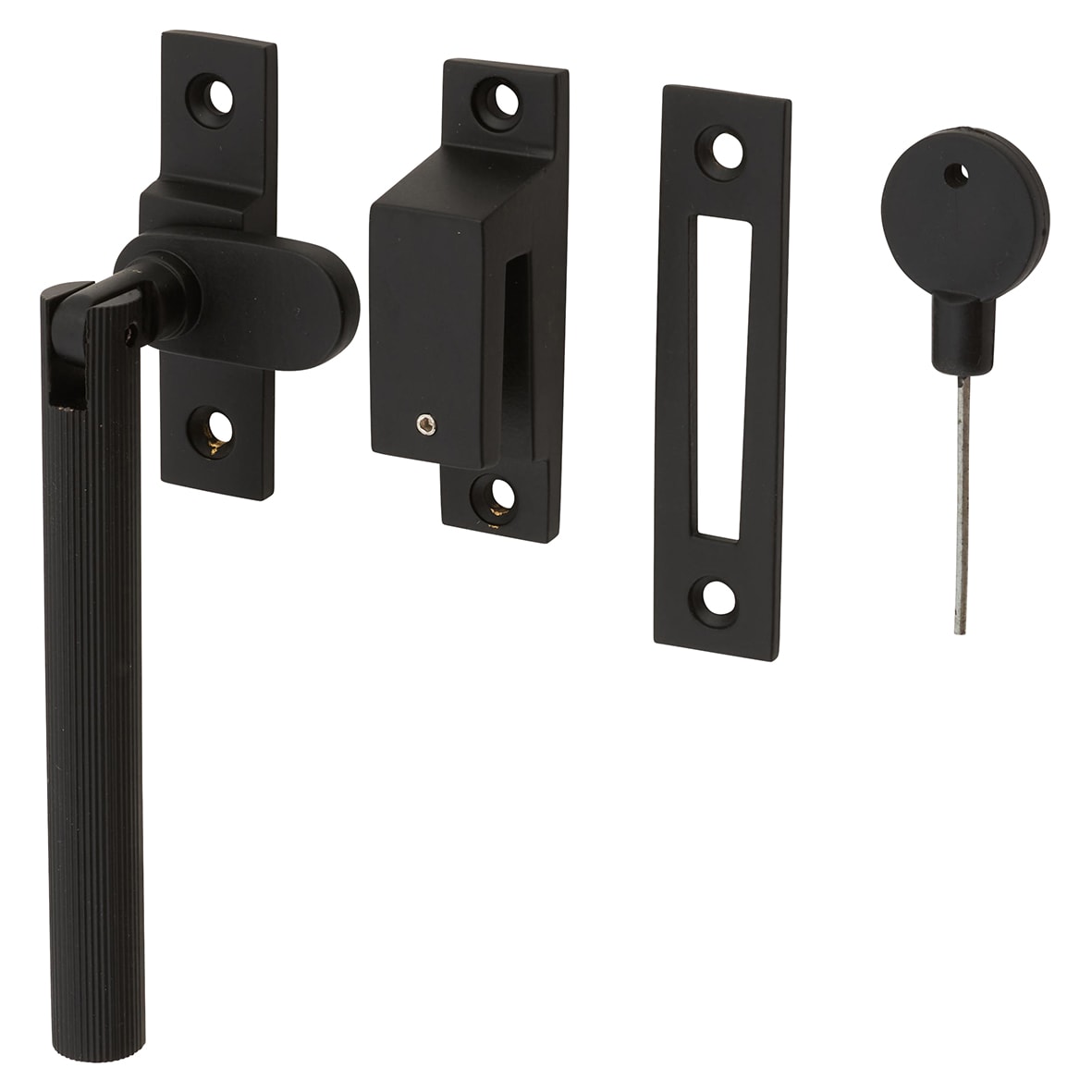 Aspen Lines Locking Mortice & Hook Plate Window Fastener - Reversible - Matt Black