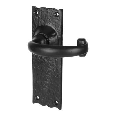 Antique Black Windsor Tudor Latch Door Handles - 152 x 55mm