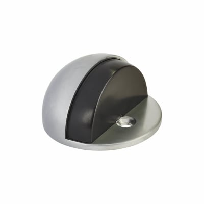 Half Moon Oval Floor Door Stop - 30 x 45mm - Satin Chrome