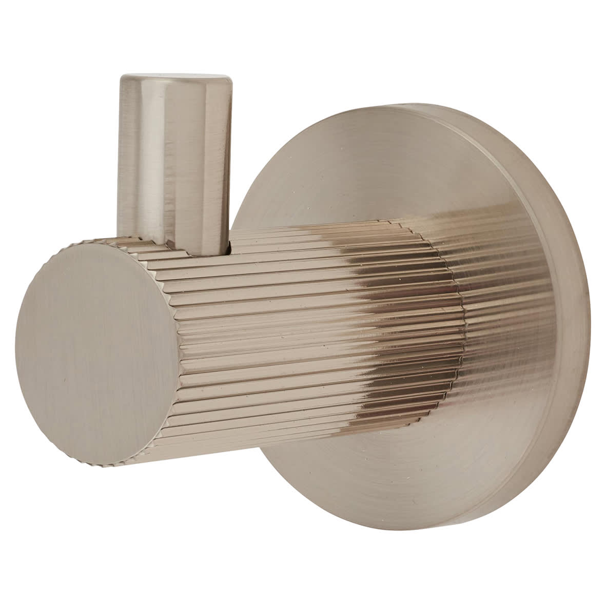 Lines Single Coat Hook - 50 x 25mm - Satin Nickel