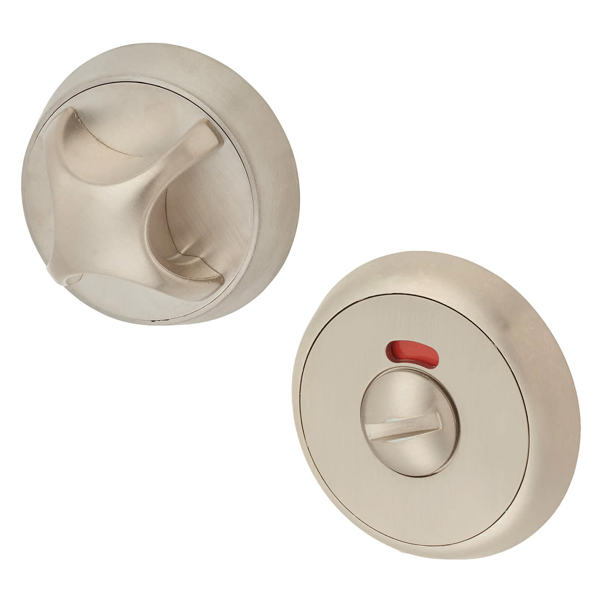 Anti-Ligature Bowling Ball Bathroom Turn & Release - 62mm Diameter - Satin Nickel