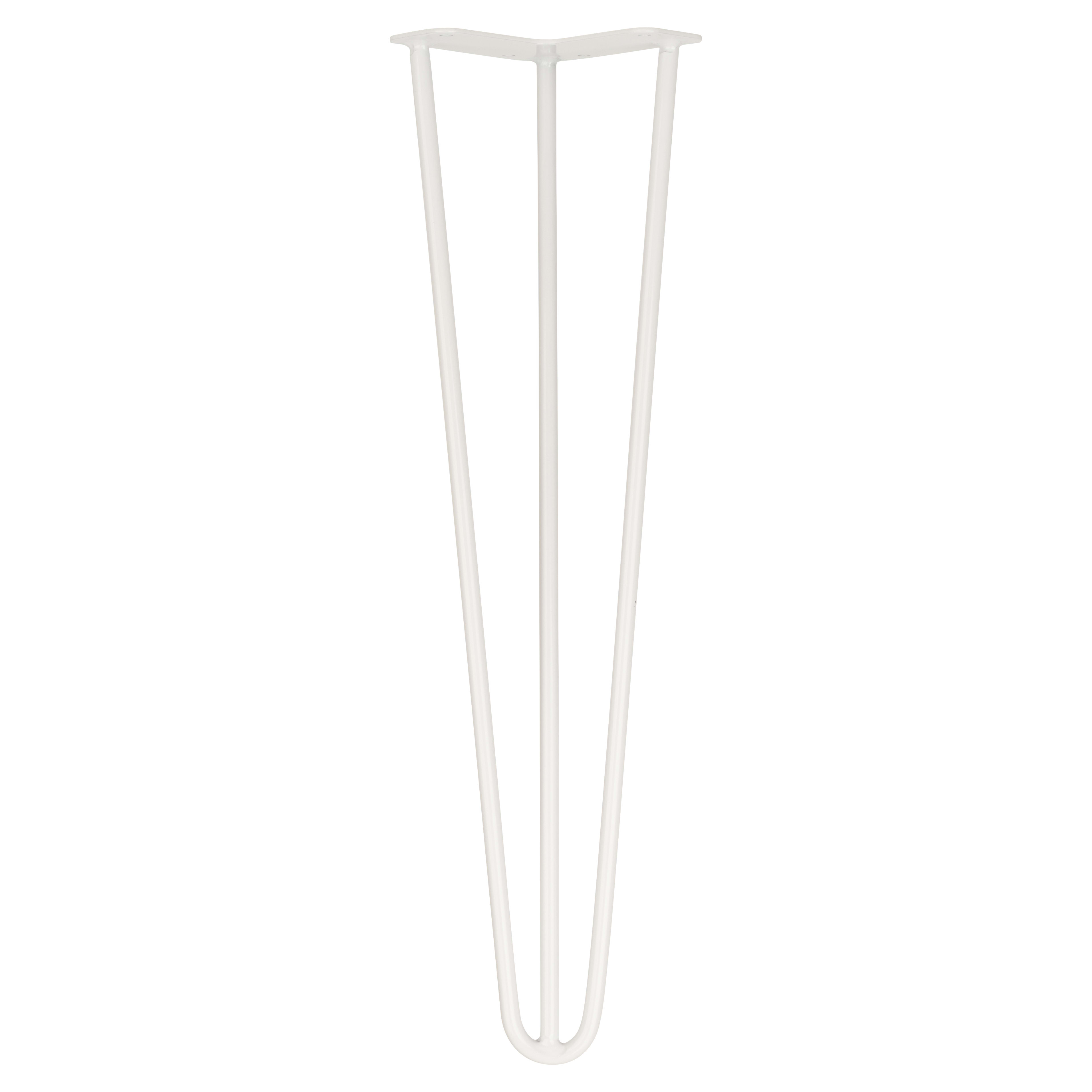 Hairpin Leg - 3 Pin - 500mm Height - White - Pair