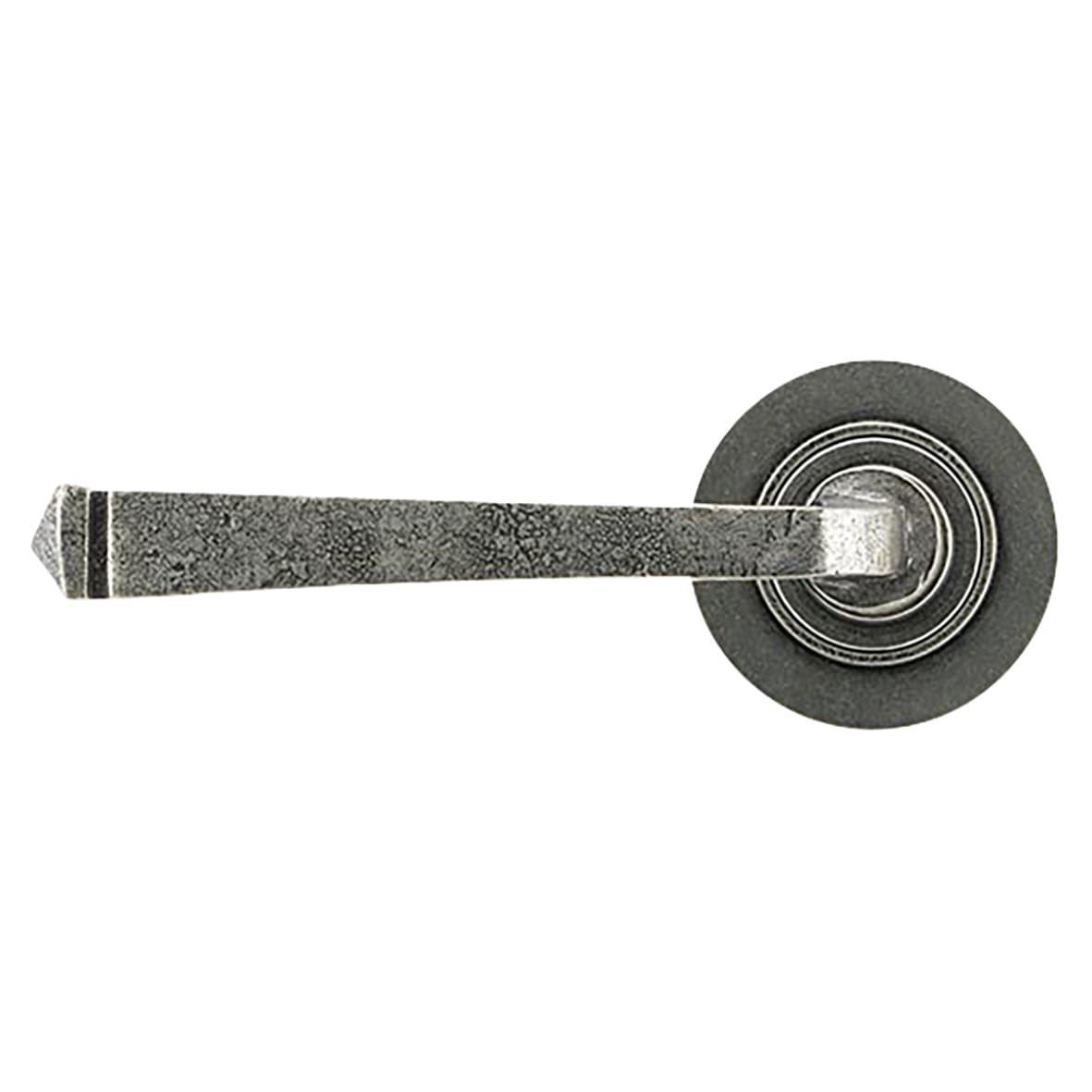 Pewter Door Handles on Round Rose - Avon Range