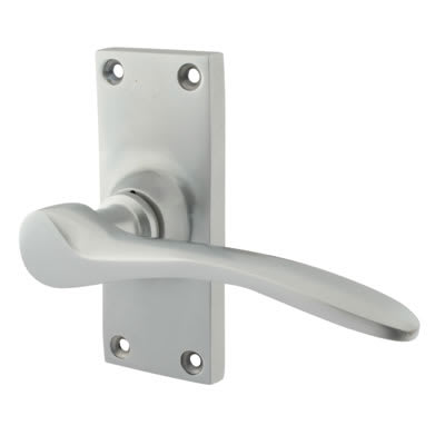 Satin Chrome Latch Door - Short Plate - Buckingham Range - 100 x 41mm