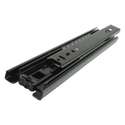 45.5mm Ball Bearing Drawer Runner - Full Extension - 700mm Length - 45kg - Black