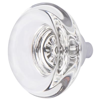 Round Glass Cabinet Knob - 35mm Diameter - Polished Chrome