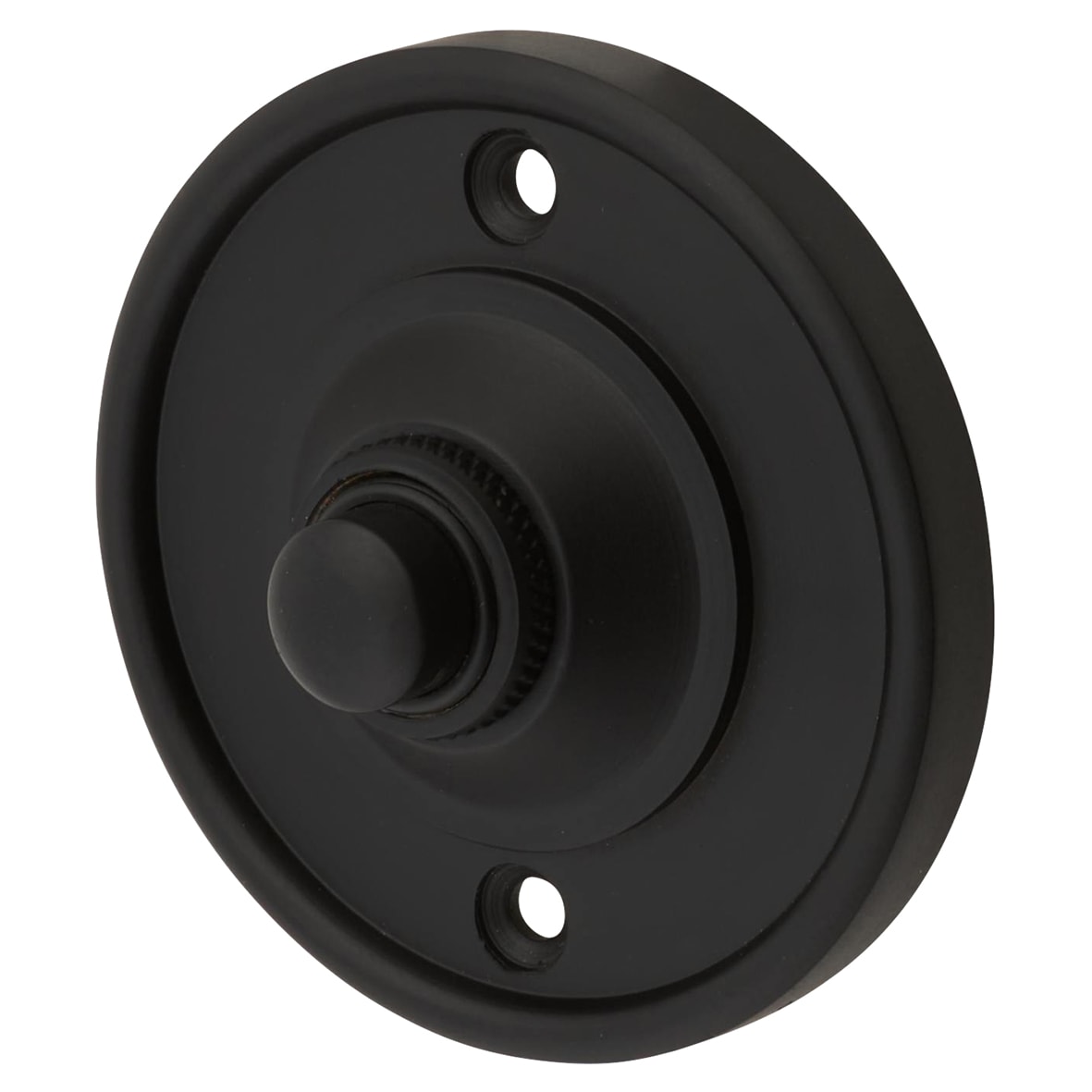 Matt Black Round Bell Push - 65mm Diameter