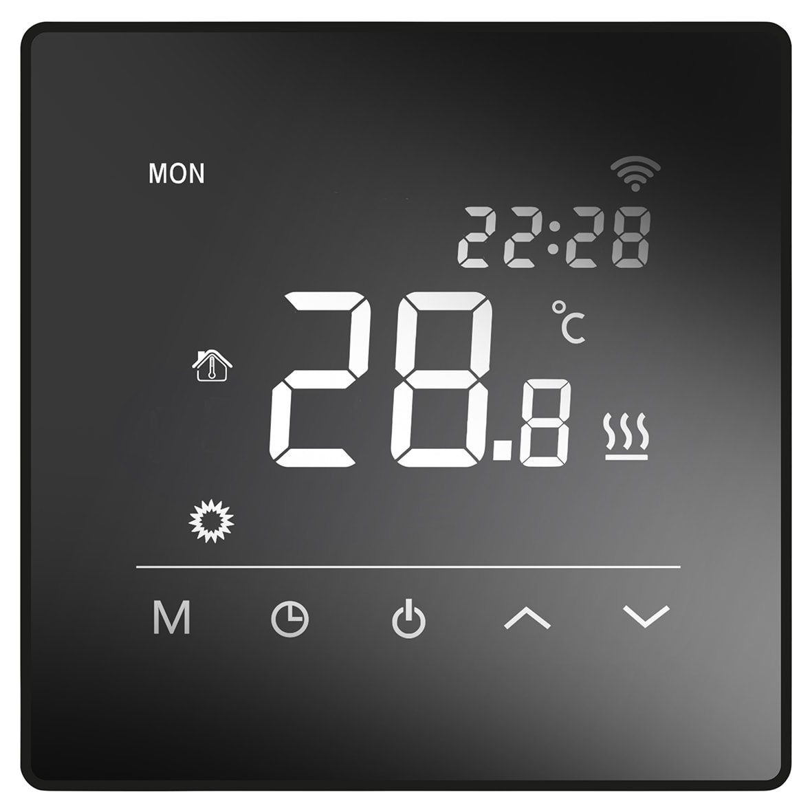 HMH200B App Controlled Thermostat for Electric Underfloor Heating - Black