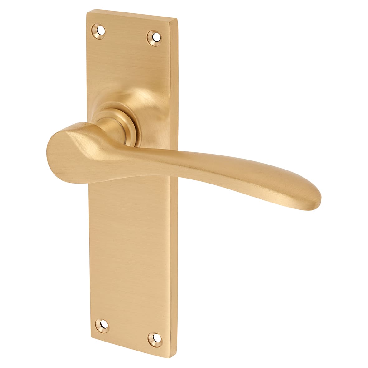 Satin Brass Latch Door Handles - Buckingham Range - 152 x 41mm