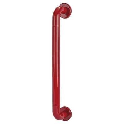 Rouge Red Nylon D-Bar Door Pull Handle on Rose - Screw Fix - 600mm c/c