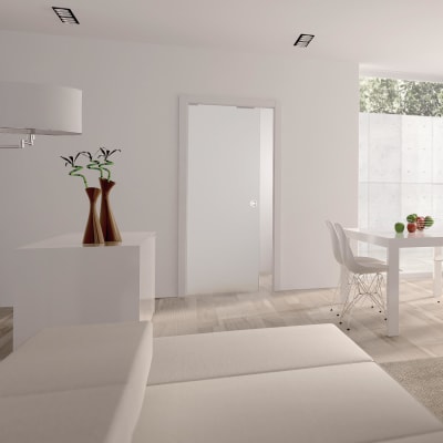 8mm Glass Single Pocket Door Kit - 100mm Finished Wall Thickness - 762 x 1981mm Door Size
