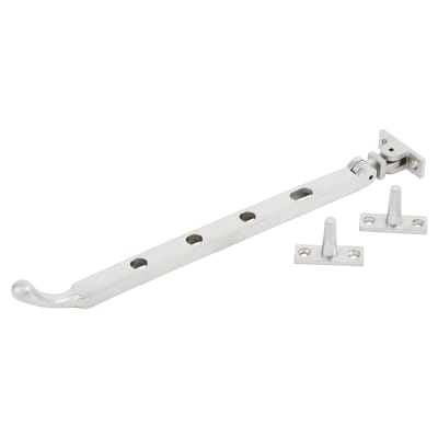Bulb End Casement Window Stay - 10"/250mm Length - Soft Satin Chrome