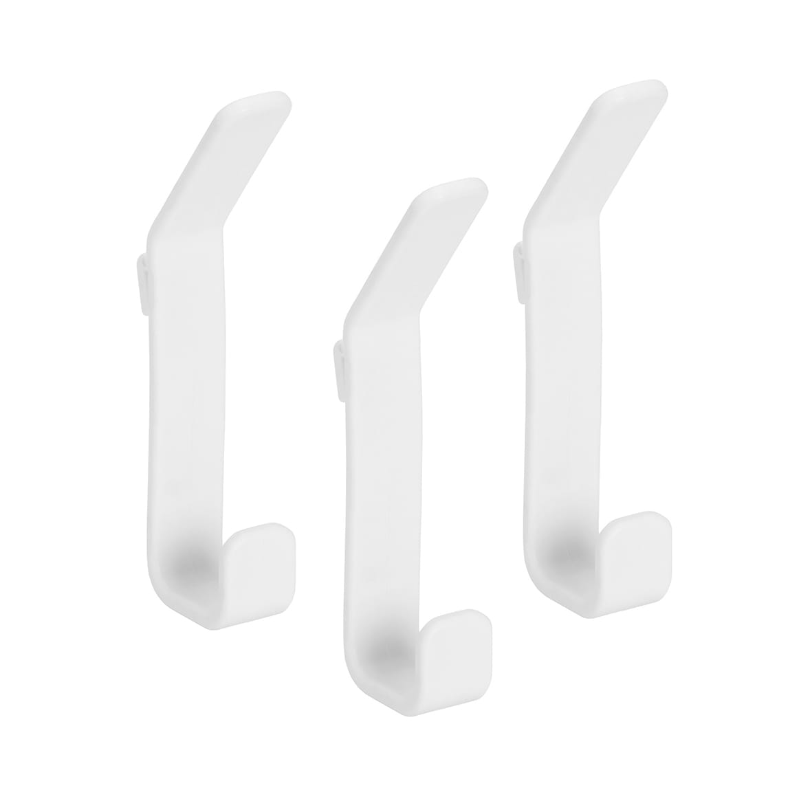 Top Track System - Storage Track Double Hooks - 115 x 33 x 18mm - White - Pack of 3