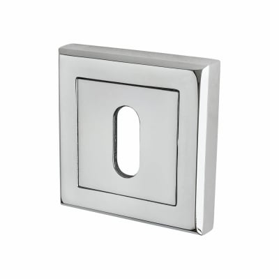 Square Escutcheon - 52 x 52mm - Keyhole - Polished Chrome