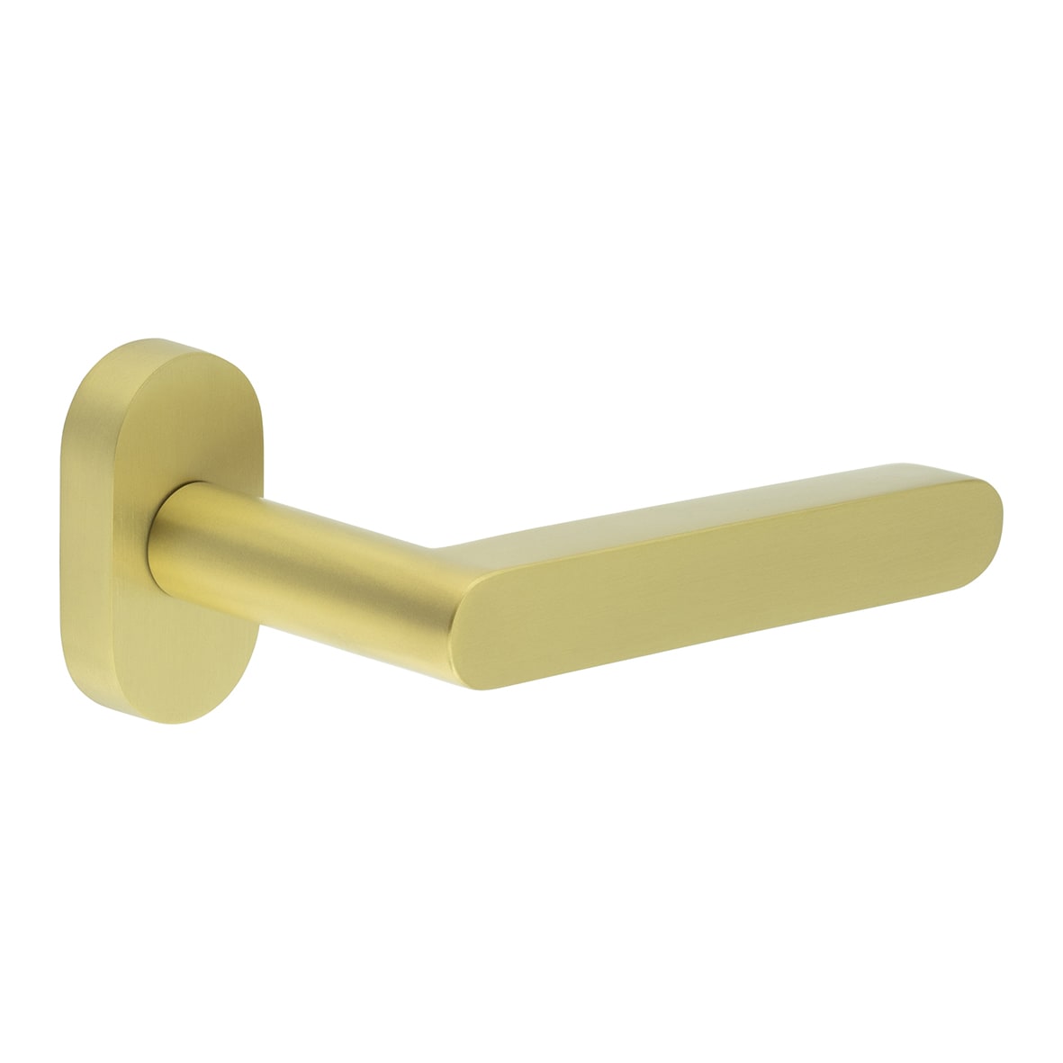 Satin Brass uPVC Multipoint Door Handles on Oval Rose - CR-101 Range