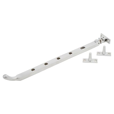 Bulb End Casement Window Stay - 12"/300mm Length - Soft Satin Chrome