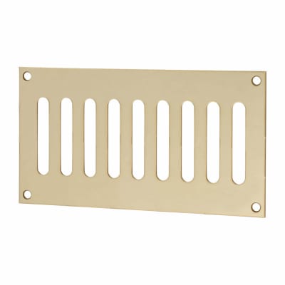 Plain Slotted Vent - 165 x 89mm - 3200mm² Free Air Flow - Polished Brass