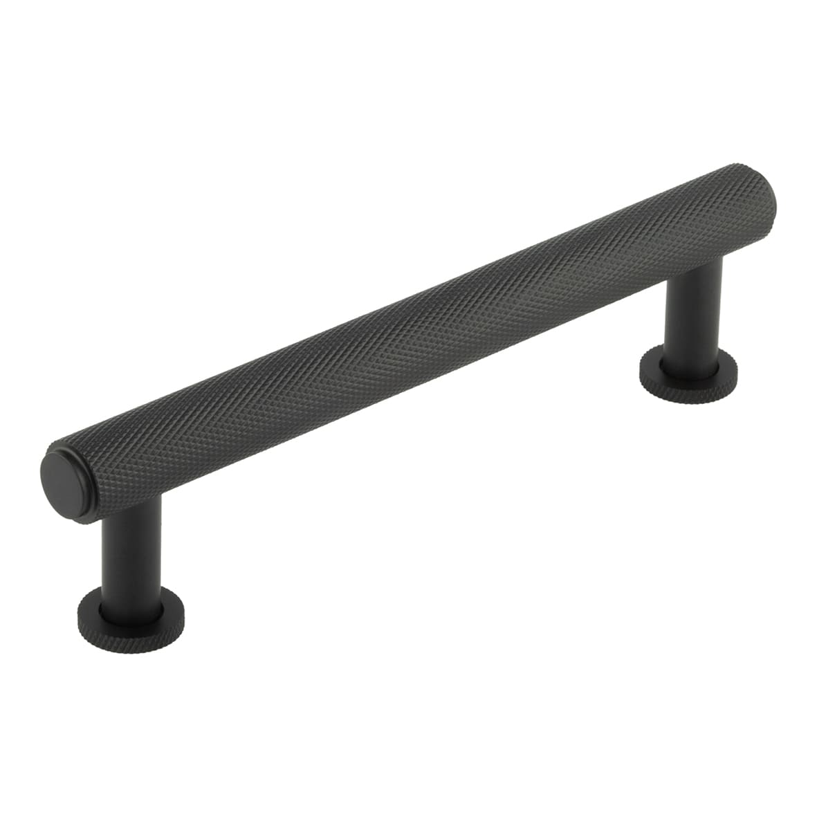 Piccadilly 15mm Knurled T-Bar Cabinet Pull Handle - 128mm c/c - Black