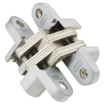 Concealed Hinge - 117 x 25mm - Satin Chrome - Pair