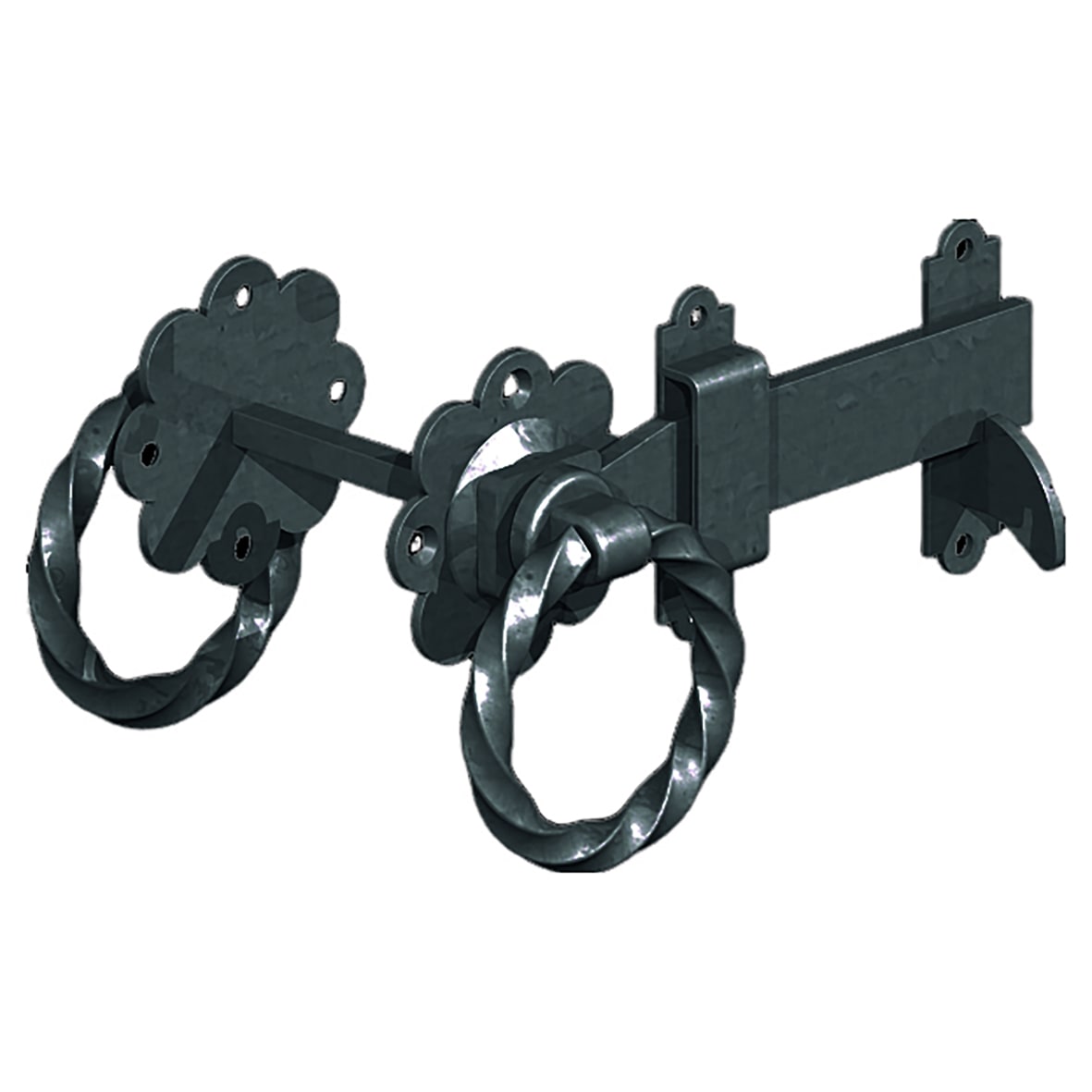 Medium Duty Twisted Ring Gate Latch - 150mm Throw - Epoxy Black