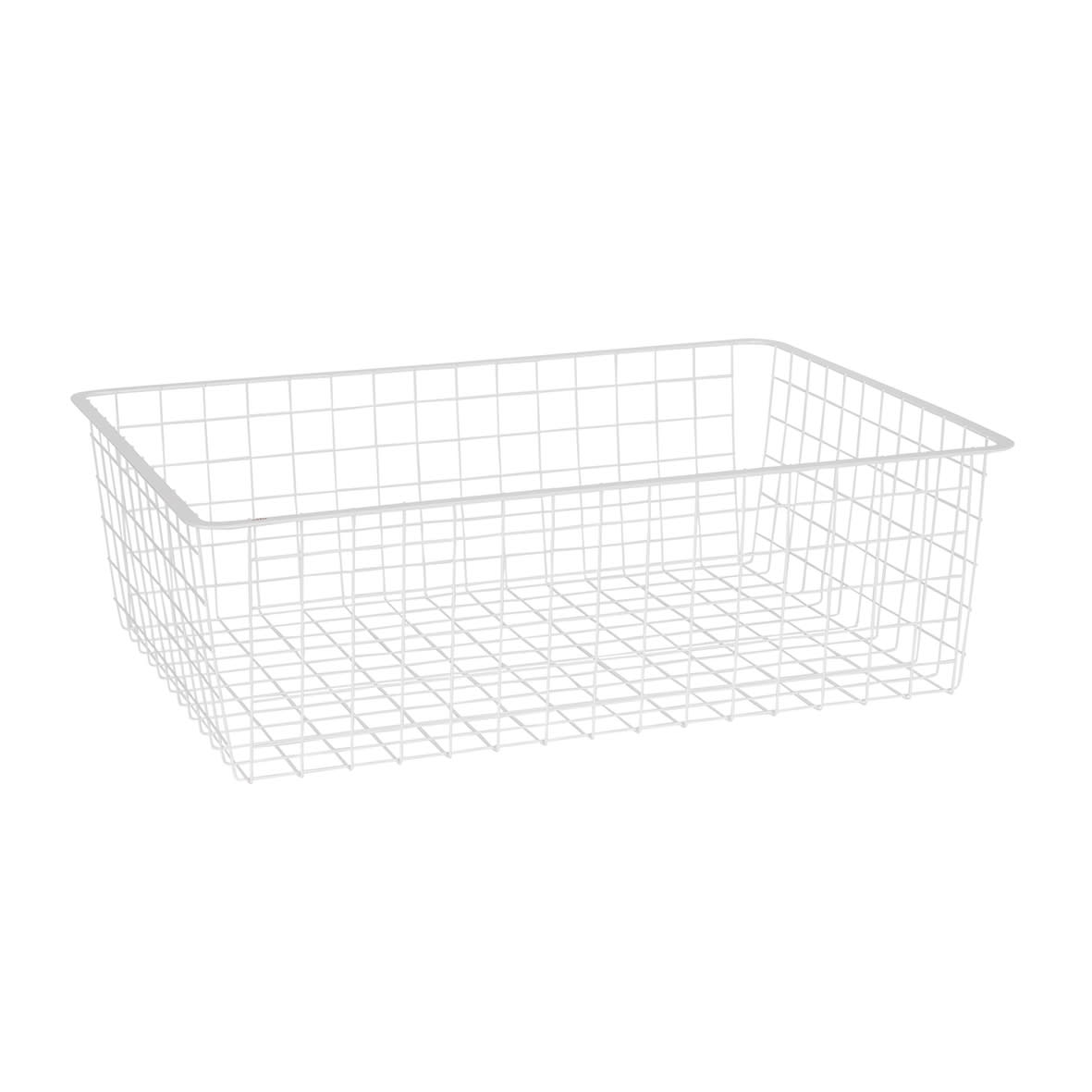 Top Track System - Click In Medium Wire Basket for Gliding Frame - 605 x 430 x 185mm - White