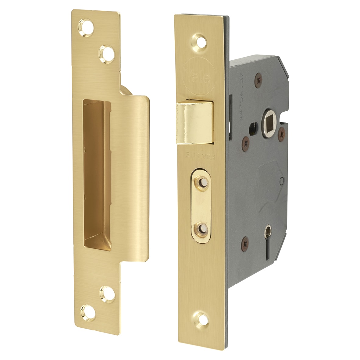 M550 Bolt Through 5 Lever Sashlock - 76mm Case - 57mm Backset - Polished Brass