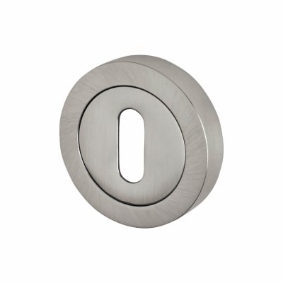 Escutcheon - 50mm Diameter - Keyhole - Satin Chrome