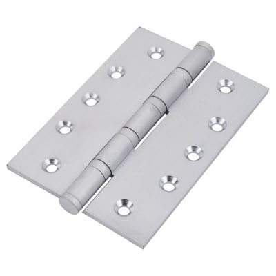 Performance Brass Ball Bearing Butt Door Hinge - 127 x 89 x 4mm - Satin Chrome - Pair