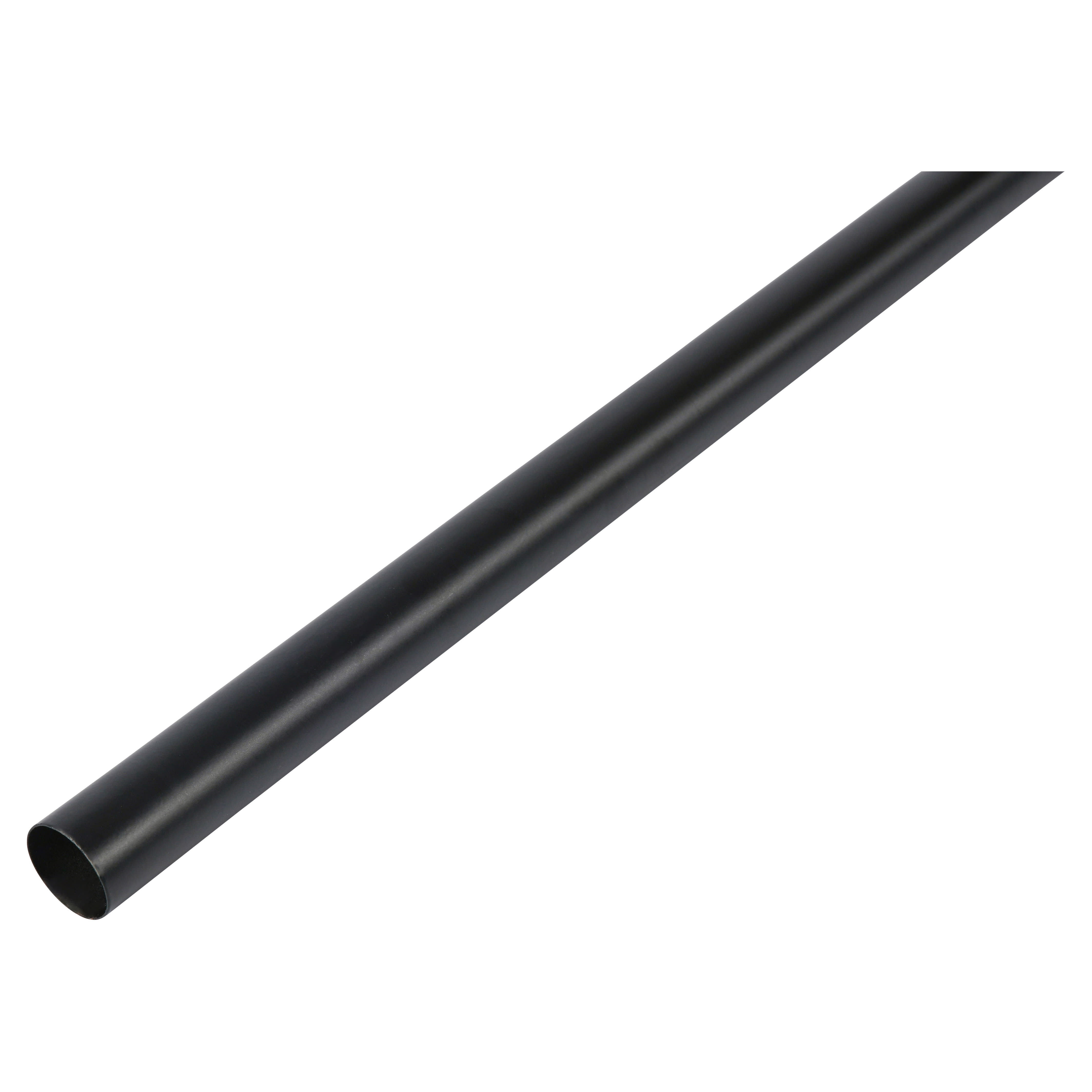 25mm Curtain Pole / Wardrobe Hanging Rail - 1219mm Length - Matt Black
