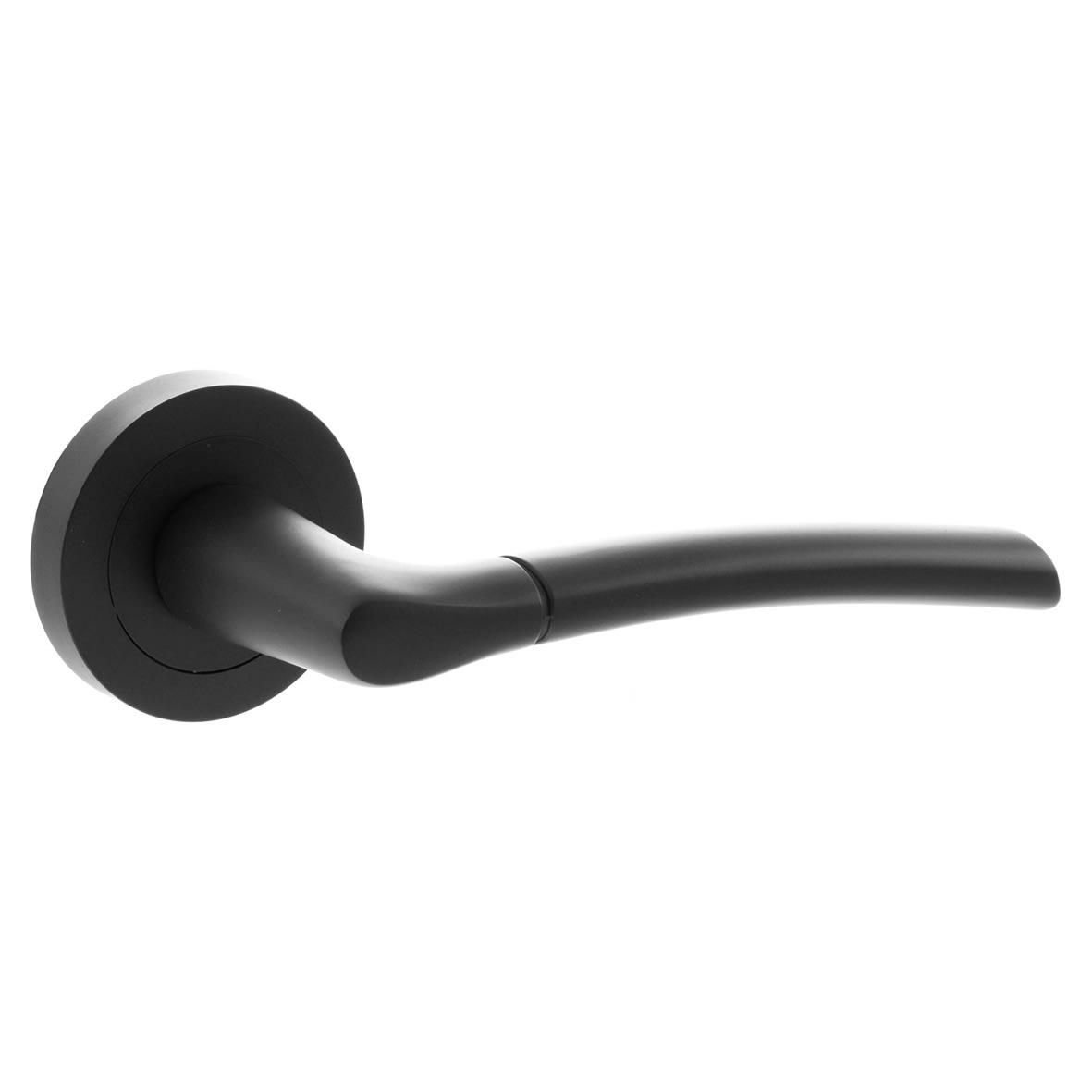 Status Indiana Door Handle on Rose - Matt Black