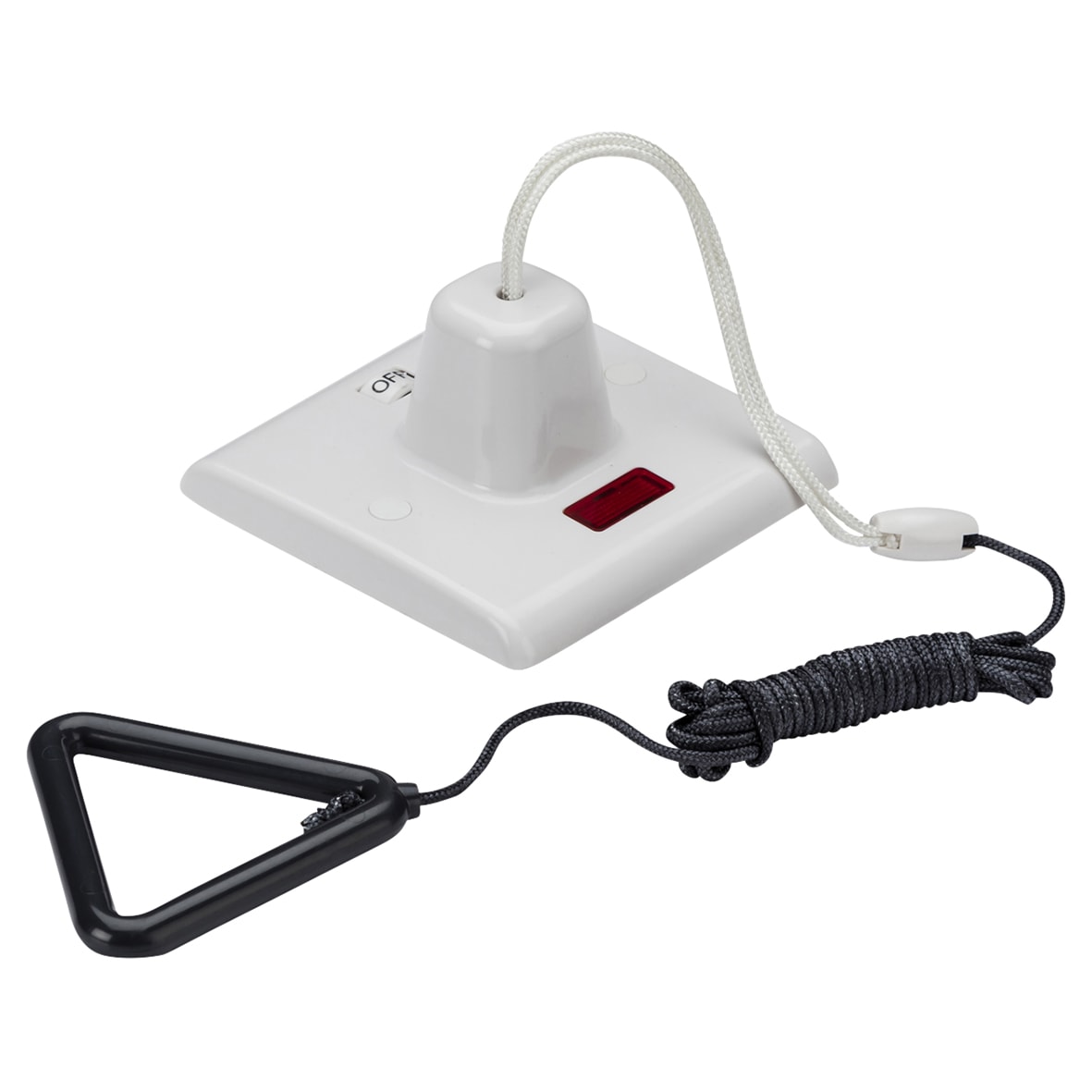 Part M Compliant 50A Pull Cord Switch with Neon & Mechanical Indicator - White