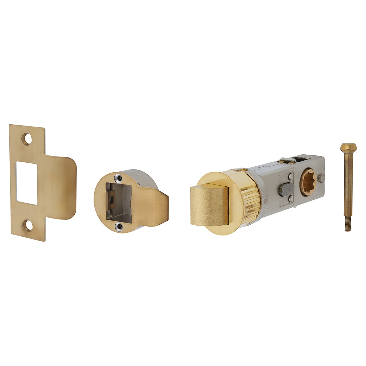 Quick Latch Privacy Tubular Latch - 71mm Case - 57mm Backset - Satin Brass