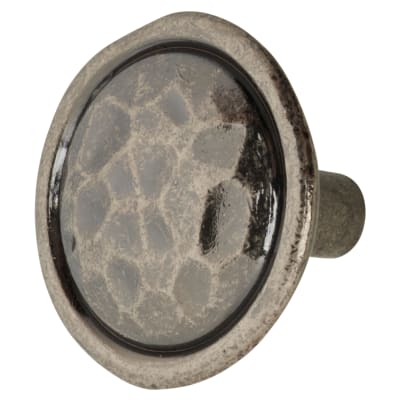 Mottled Round Cabinet Knob - 35mm Diameter - Antique Pewter