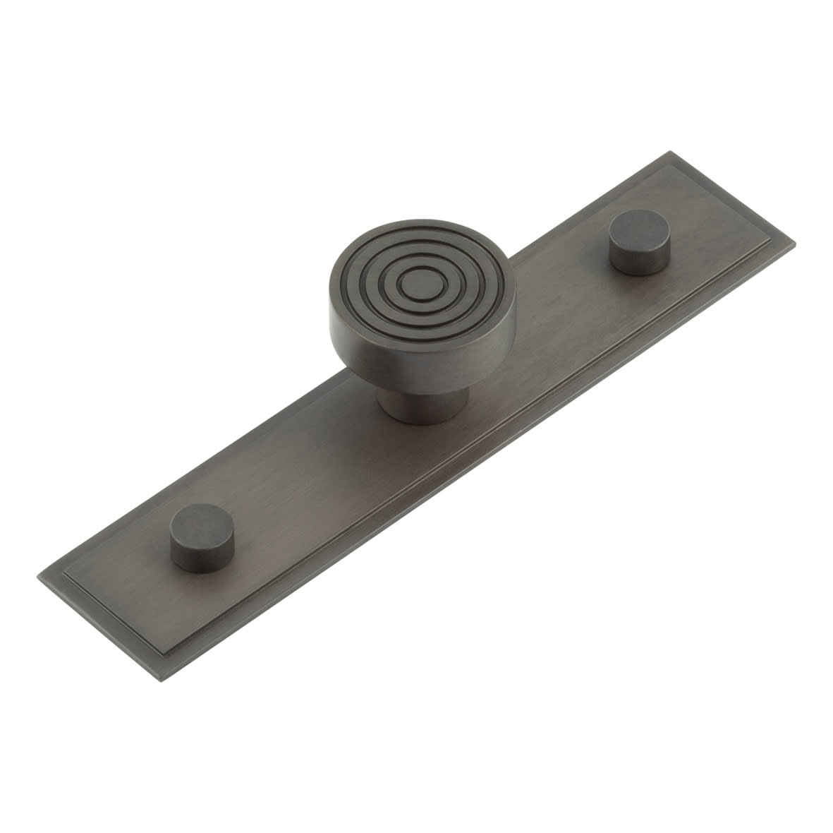 Murray Round Cabinet Knob on Stepped Backplate - 30mm Diameter - Dark Bronze
