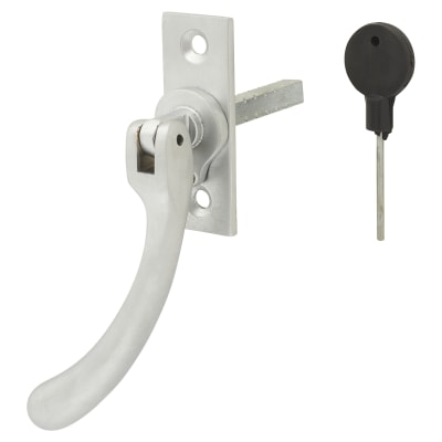 Bulb End Locking Espagnolette Casement Window Handle - Left Hand - Soft Satin Chrome