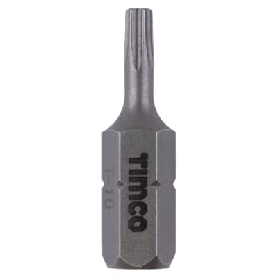 Steel Driver Bits - Torx - T10 - 25mm Length - Pack of 10