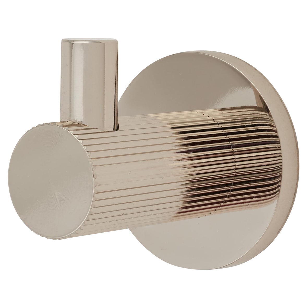 Lines Single Coat Hook - 50 x 25mm - Polished Nickel