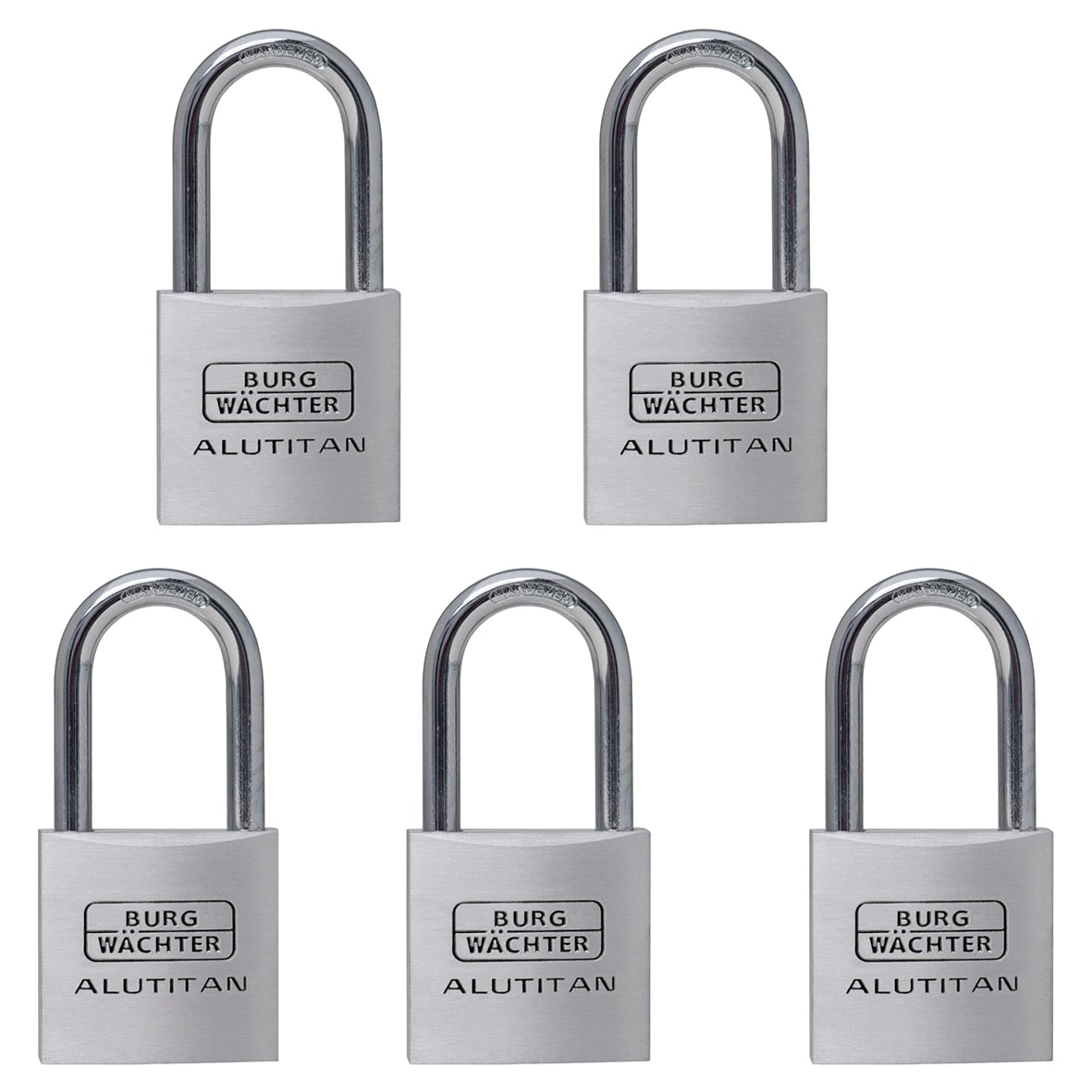 Long Shackle Alutitan Padlock - 40mm Body - 22 x 65mm Shackle - Keyed Alike - Pack of 5