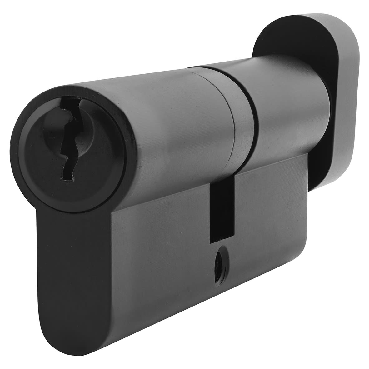 6 Pin 80mm Euro Thumbturn Cylinder - 40mm Turn + 40mm - Matt Black - Keyed To Differ