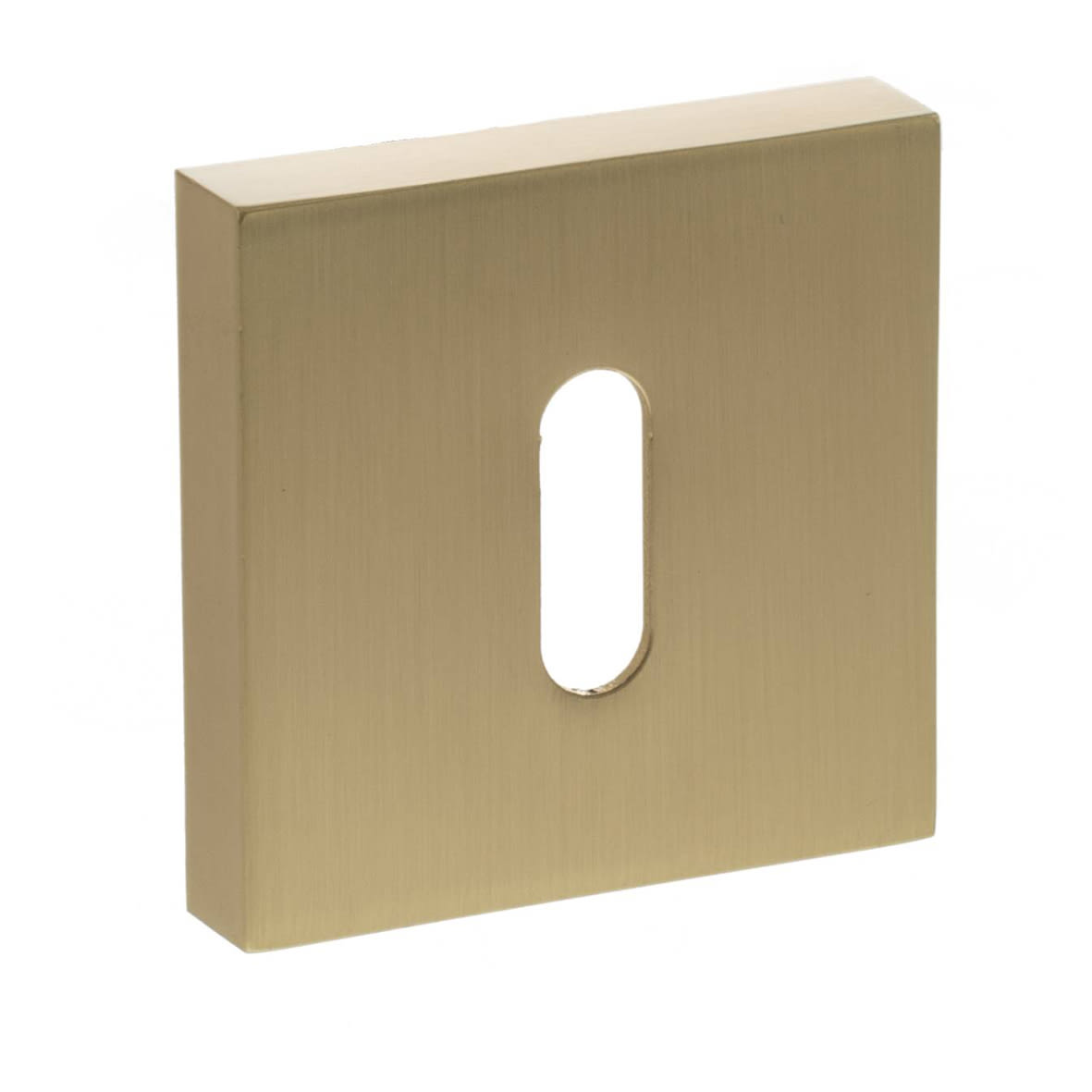 Status Square Escutcheon - 51 x 51mm - Keyhole - Satin Brass - Pair