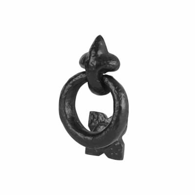 Ring Door Knocker - Antique Black Iron - 125 x 95mm