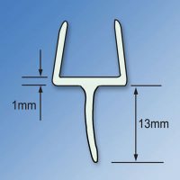 Clear PVC Shower Seal - Bottom Rail Seal - Suits 10mm Glass