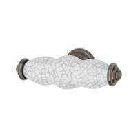 24mm Porcelain Crackle Glaze Shutter T-Bar Cabinet Knob - 76 x 24mm - Pewter Effect