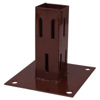 Fence Post Bolt Down Shoe - Easy Grip - 75 x 75mm - Brown Powder Coated